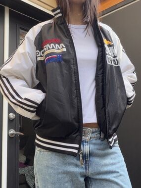 Vintage Kappa Black and White Racing Jacket